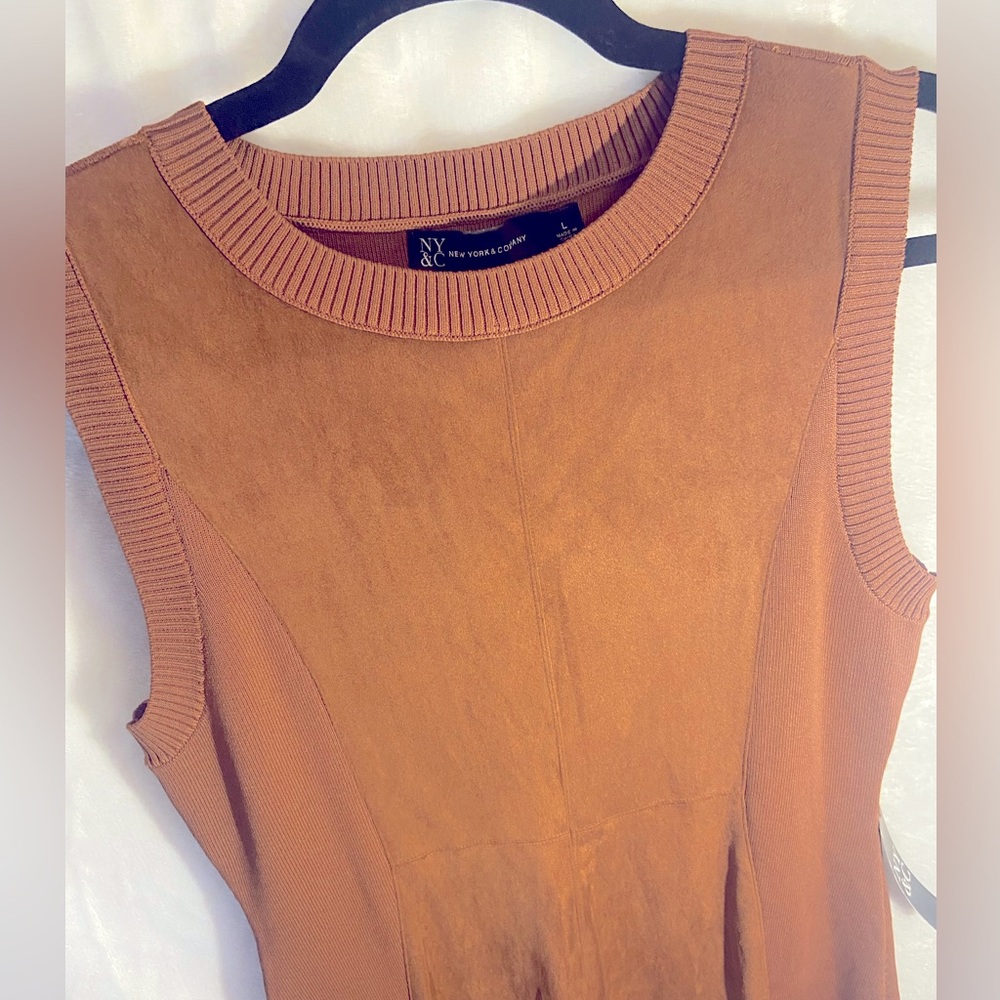 NEW YORK & COMPANY Suede Front Midi Dress - Picture 4 of 6